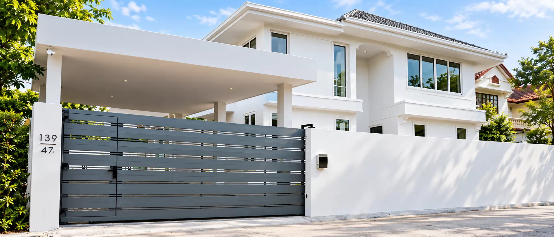ประตูรั้วอลูมิเนียมรุ่น — TWIN DESIGN
